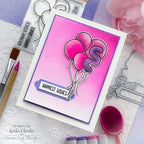 Simon Says Stamp! Simon Says Stamps and Dies BIRTHDAY BALLOONS set566bb Cozy Hugs