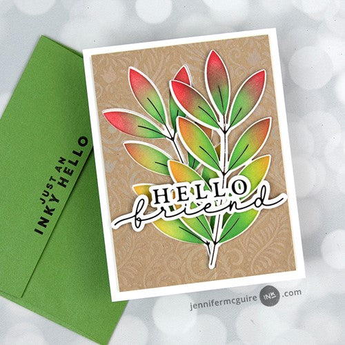 Simon Says Stamp! Waffle Flower WINTER LEAVES Coloring Stencil 421183 | color-code:ALT1