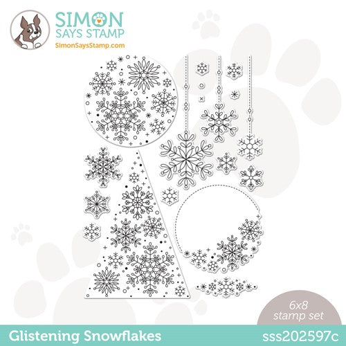 Simon Says Stamp! Simon Says Clear Stamps GLISTENING SNOWFLAKES sss202597c Cozy Hugs
