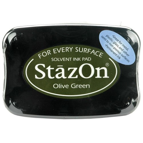 Simon Says Stamp! Tsukineko Stazon OLIVE GREEN Ink Pad sz51