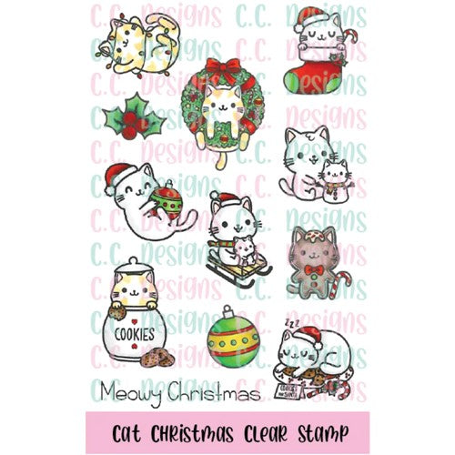 Simon Says Stamp! C.C. Designs CAT CHRISTMAS Clear Stamp Set ccd0310