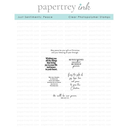Simon Says Stamp! Papertrey Ink JUST SENTIMENTS PEACE Clear Stamps 1430