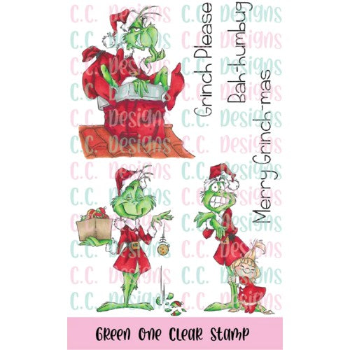 Simon Says Stamp! C.C. Designs GREEN ONE Clear Stamp Set ccd0312
