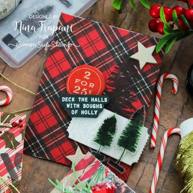 Simon Says Stamp! Tim Holtz Cling Rubber Stamps BOTTLE BRUSH TREES CMS455 | color-code:ALT02