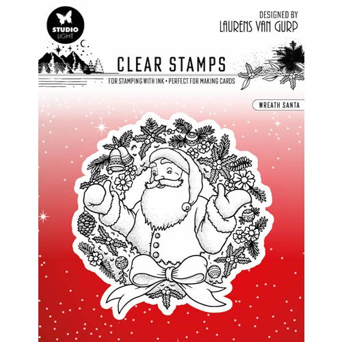 Simon Says Stamp! Studio Light WREATH SANTA Essentials Clear Stamp blesstamp300