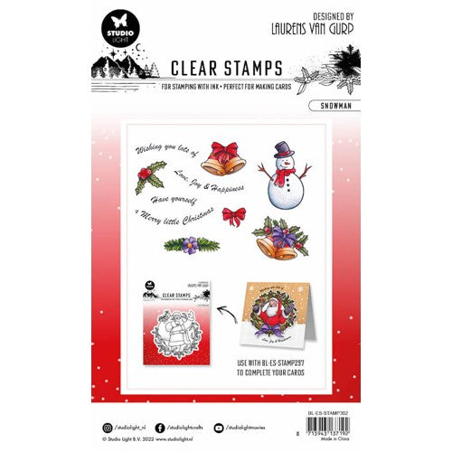 Simon Says Stamp! Studio Light SNOWMAN Essentials Clear Stamps blesstamp302