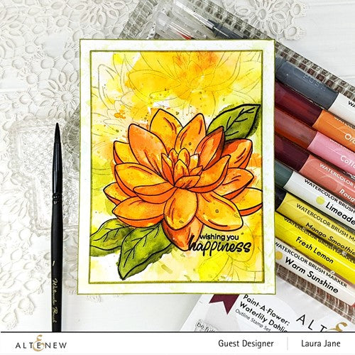 Simon Says Stamp! Altenew Paint A Flower WATERLILY DAHLIA Clear Stamps ALT7381