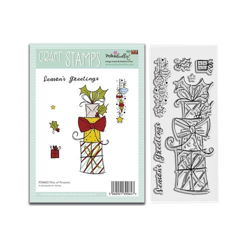 Simon Says Stamp! Polkadoodles PILES OF PRESENTS Clear Stamps pd8682