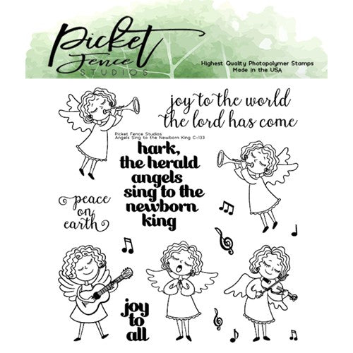 Simon Says Stamp! Picket Fence Studios ANGELS SING TO NEWBORN KING Clear Stamps c133