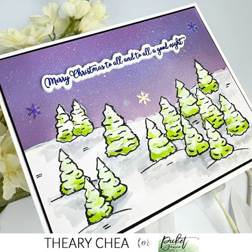 Simon Says Stamp! Picket Fence Studios SCENE BUILDING WINTER WONDERLAND TREES Clear Stamps bb200