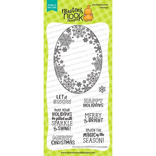 Simon Says Stamp! Newton's Nook Designs SNOWFLAKE OVAL Clear Stamps NN2210S06