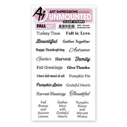 Simon Says Stamp! Art Impressions HARVEST SENTIMENTS Clear Stamps 5600