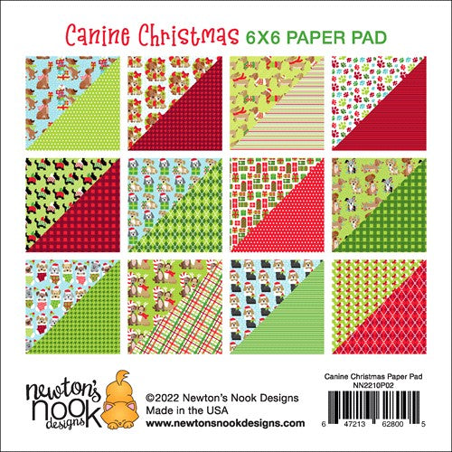 Simon Says Stamp! Newton's Nook Designs CANINE CHRISTMAS 6 x 6 inch Paper Pad NN2210P02