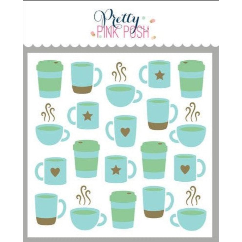 Simon Says Stamp! Pretty Pink Posh LAYERED COFFEE Stencils color guide