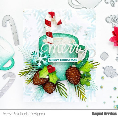 Simon Says Stamp! Pretty Pink Posh WINTER MUGS Dies pinecones