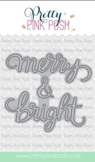 Simon Says Stamp! Pretty Pink Posh MERRY AND BRIGHT SCRIPT Dies