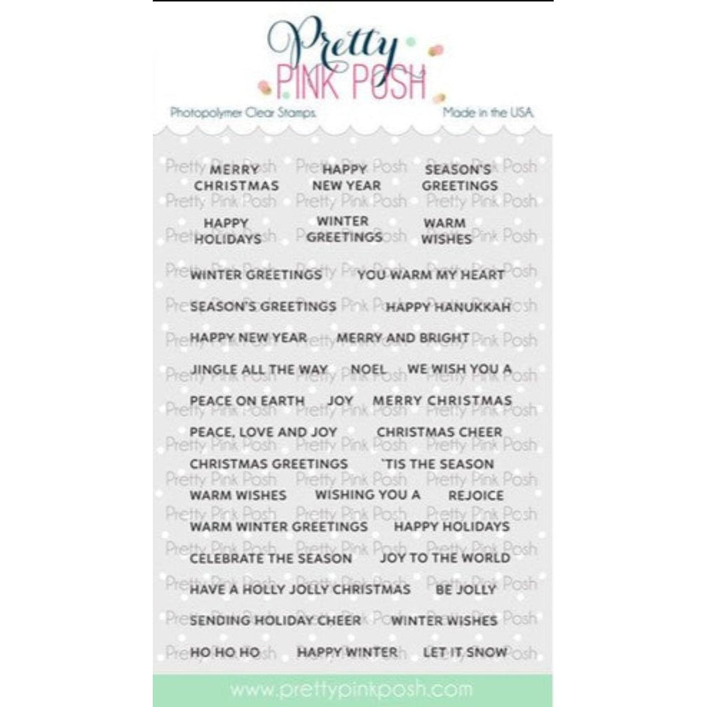 Simon Says Stamp! Pretty Pink Posh HOLIDAY SENTIMENTS Clear Stamps