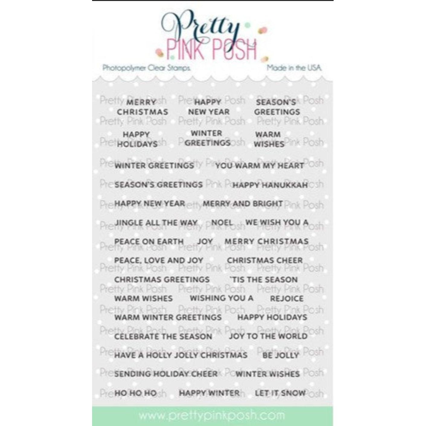 Simon Says Stamp! Pretty Pink Posh HOLIDAY SENTIMENTS Clear Stamps