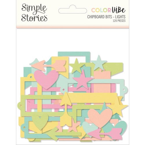Simon Says Stamp! Simple Stories COLOR VIBE LIGHTS Chipboard Bits And Pieces 19005