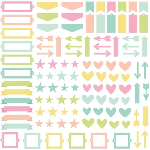 Simon Says Stamp! Simple Stories COLOR VIBE LIGHTS Chipboard Bits And Pieces 19005