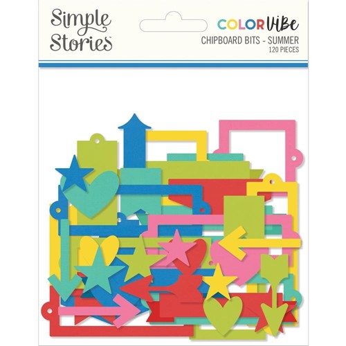 Simon Says Stamp! Simple Stories COLOR VIBE SUMMER Chipboard Bits And Pieces 19025