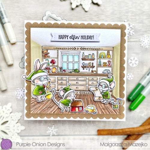 Simon Says Stamp! Purple Onion Designs HOLIDAY TOY SET Cling Stamp pod1294