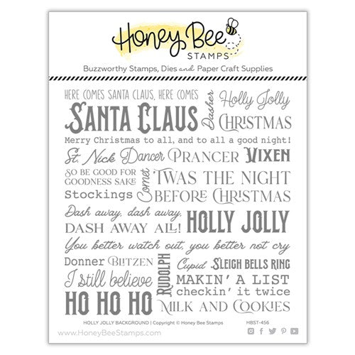 Simon Says Stamp! Honey Bee HOLLY JOLLY BACKGROUND Clear Stamp hbst-456