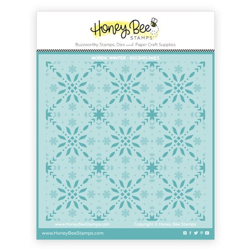 Simon Says Stamp! Honey Bee NORDIC WINTER BACKGROUND Stencil Set of 2 hbsl-114