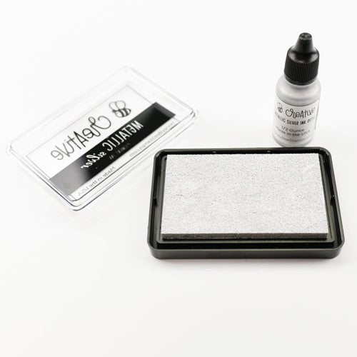 Simon Says Stamp! Honey Bee METALLIC SILVER Pigment Ink Pad hbink-mtsr