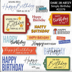 Simon Says Stamp! Dare 2B Artzy SIMPLY BIRTHDAY Clear Stamp Set 22370