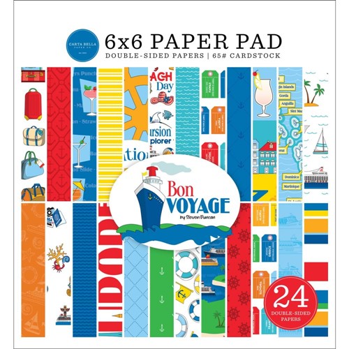 Simon Says Stamp! Carta Bella BON VOYAGE 6 x 6 Paper Pad cbbv161023