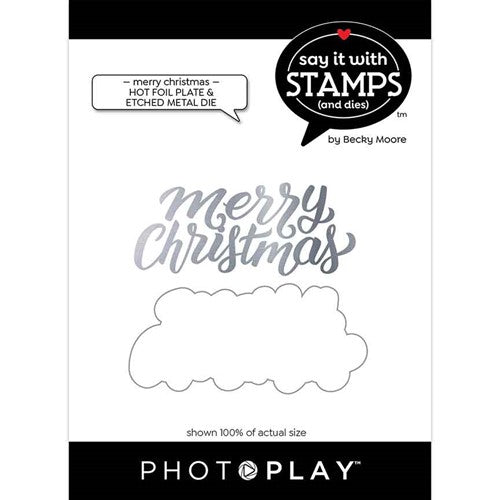 Simon Says Stamp! PhotoPlay MERRY CHRISTMAS Hotfoil Plate And Die Set sis3596