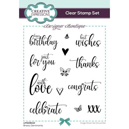 Simon Says Stamp! Creative Expressions BREEZY SENTIMENTS Clear Stamps umsdb132