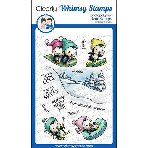 Simon Says Stamp! Whimsy Stamps PENGUIN SNOW DAYS Clear Stamps C1406
