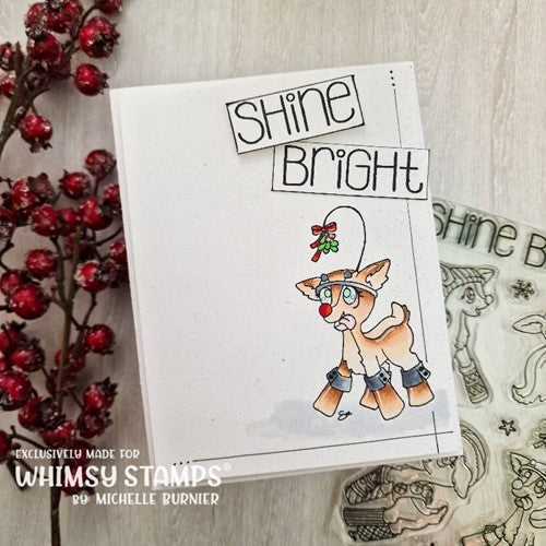 Simon Says Stamp! Whimsy Stamps REINDEER GAMES SHINE BRIGHT Clear Stamps BS1052
