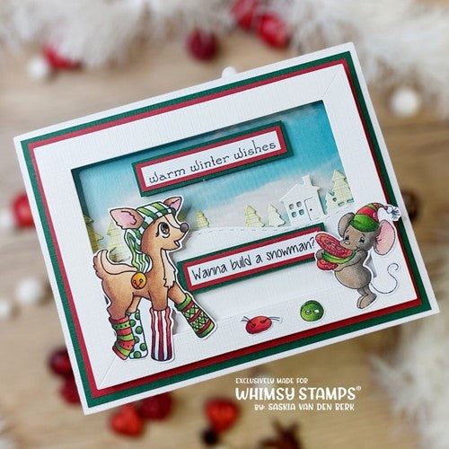 Simon Says Stamp! Whimsy Stamps REINDEER GAMES SHINE BRIGHT Clear Stamps BS1052