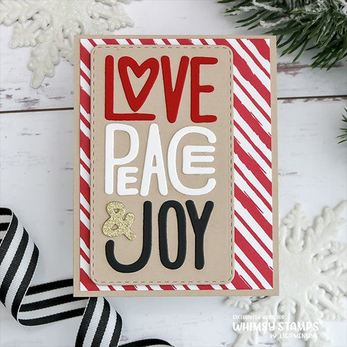 Simon Says Stamp! Whimsy Stamps PEACE LOVE JOY Dies WSD166