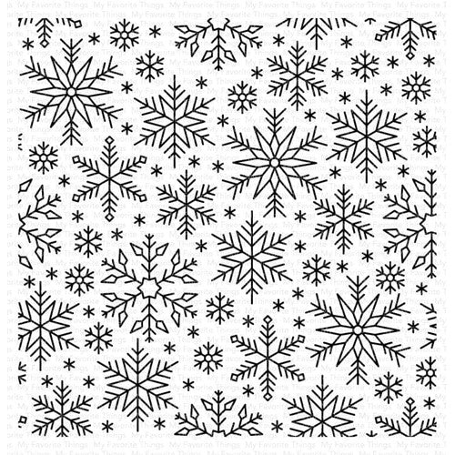 Simon Says Stamp! My Favorite Things SNOWFLAKE FLURRY BACKGROUND Cling Stamps bg156