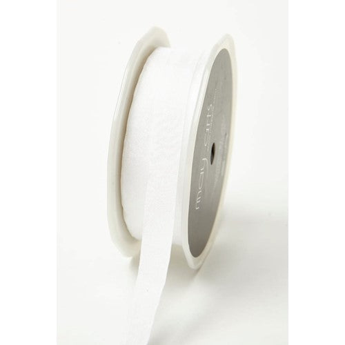 Simon Says Stamp! May Arts WHITE Wrinkled Faux Silk Ribbon with Cut Edge ea01