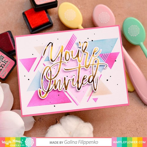 Simon Says Stamp! Waffle Flower OVERSIZED YOU'RE INVITED Hot Foil Plate 421163