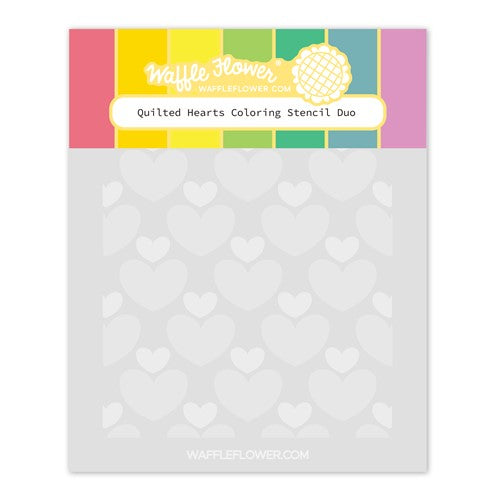 Simon Says Stamp! Waffle Flower QUILTED HEARTS Coloring Stencils 421175