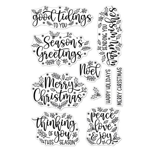 Simon Says Stamp! Hero Arts Clear Stamps HOLIDAY FOLIAGE MESSAGES CM667