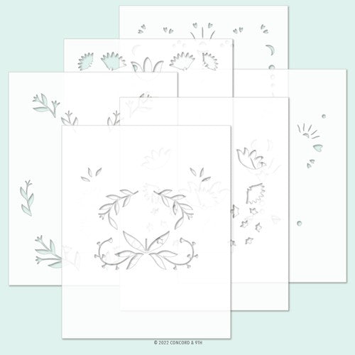 Simon Says Stamp! Concord & 9th WHIMSICAL WINGS Stencil Pack 11513