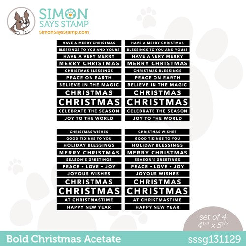 Simon Says Stamp! Simon Says Stamp Sentiment Strips BOLD CHRISTMAS ACETATE sssg131129
