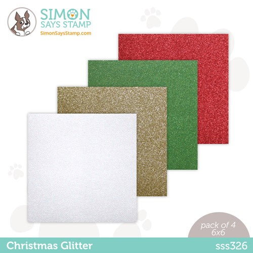 Simon Says Stamp Cardstock WHITE GLITTER 6x6 sss318