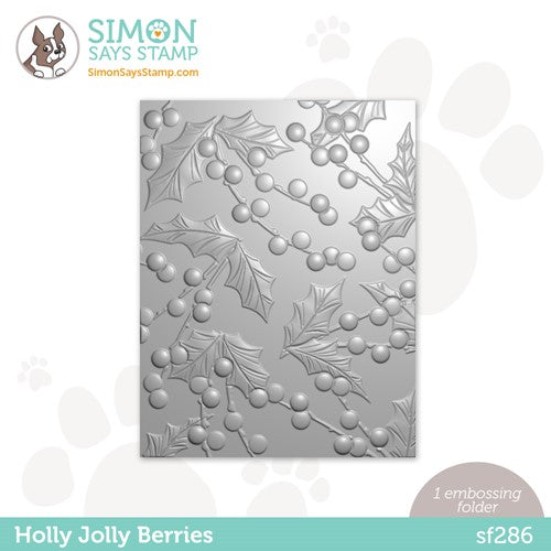 Simon Says Stamp! Simon Says Stamp Embossing Folder HOLLY JOLLY BERRIES sf286 Holiday Sparkle