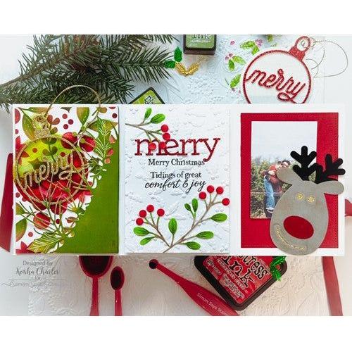 Simon Says Stamp! Simon Says Stamp Embossing Folder GRACEFUL HOLLY sf295 Holiday Sparkle | color-code:ALT1