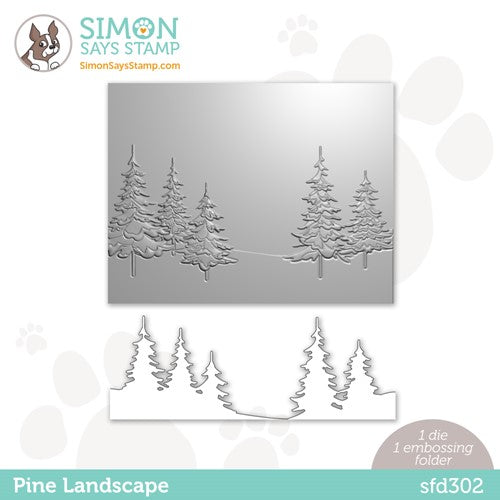 Simon Says Stamp! Simon Says Stamp Embossing Folder And Die PINE LANDSCAPE sfd302 Holiday Sparkle