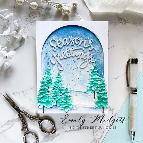 Simon Says Stamp! Simon Says Stamp Embossing Folder And Die PINE LANDSCAPE sfd302 Holiday Sparkle | color-code:ALT0