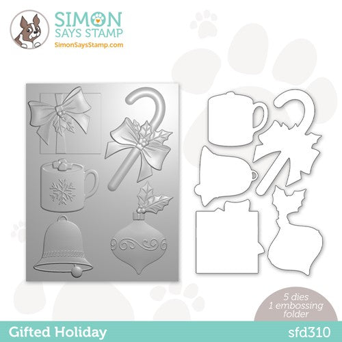 Simon Says Stamp! Simon Says Stamp Embossing Folder And Dies GIFTED HOLIDAY sfd310 Holiday Sparkle